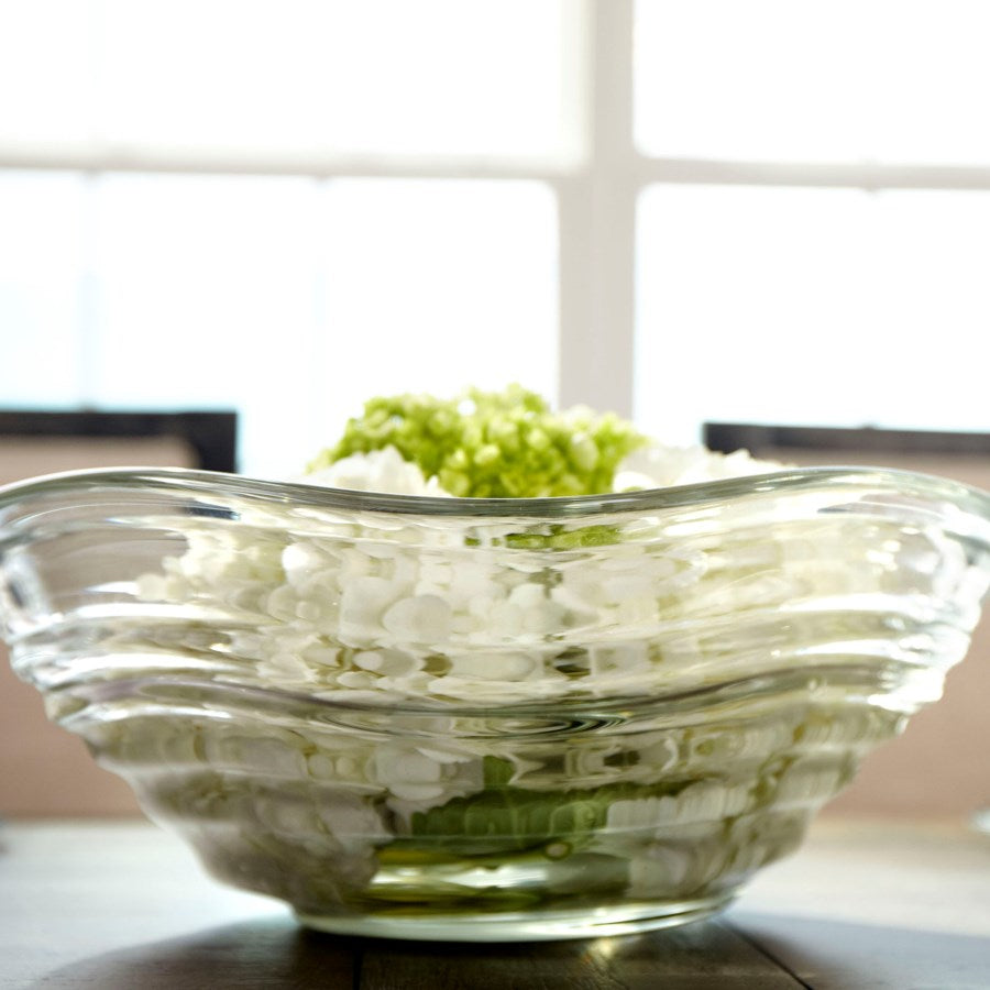 Clear Glass wavy bowl - The Nifty Decor