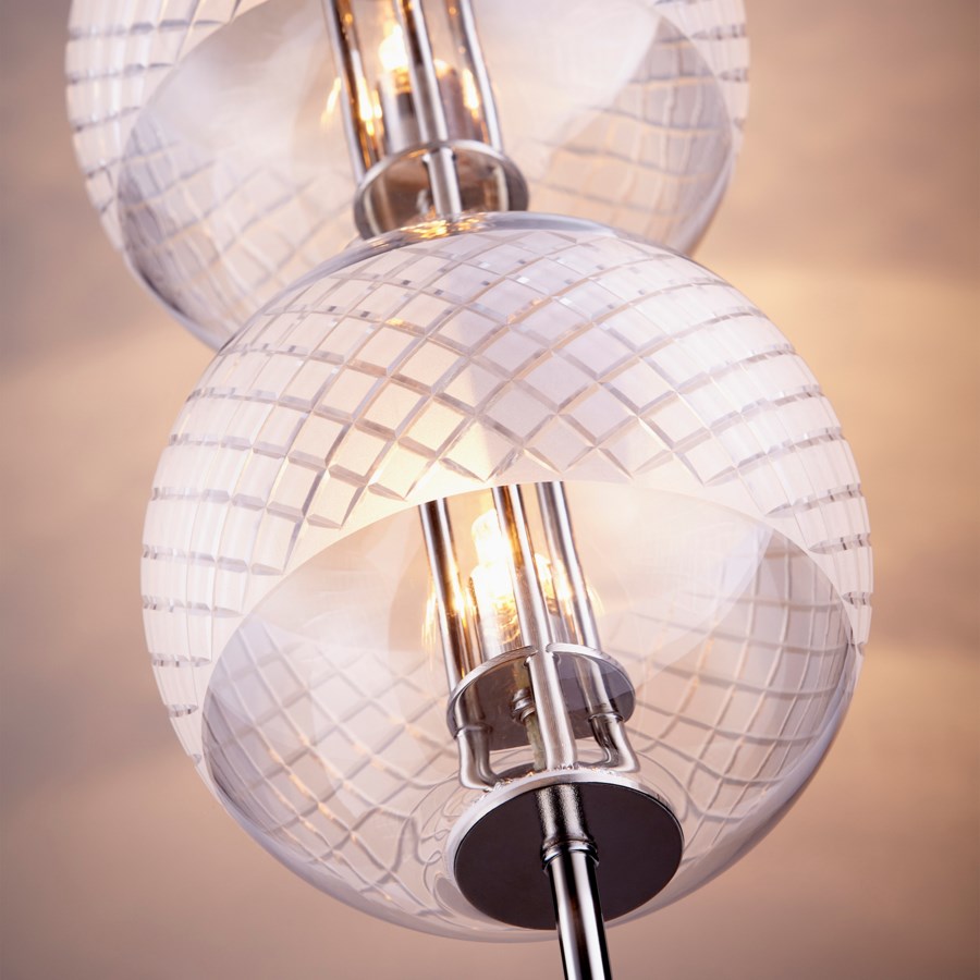 Nickel finish double globe - The Nifty Decor