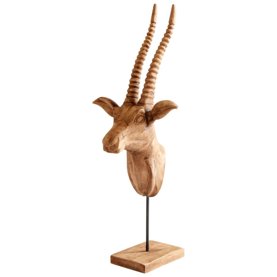 Iron and wood Ibex sculpture - The Nifty Decor