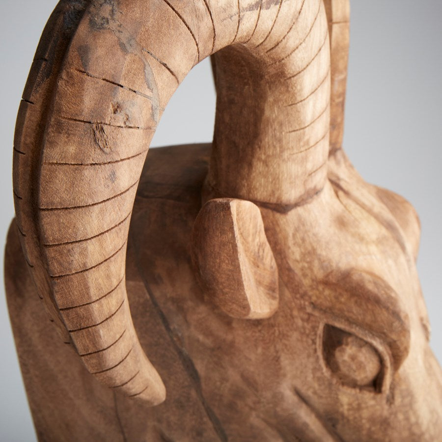 Iron and wood Ibex sculpture - The Nifty Decor
