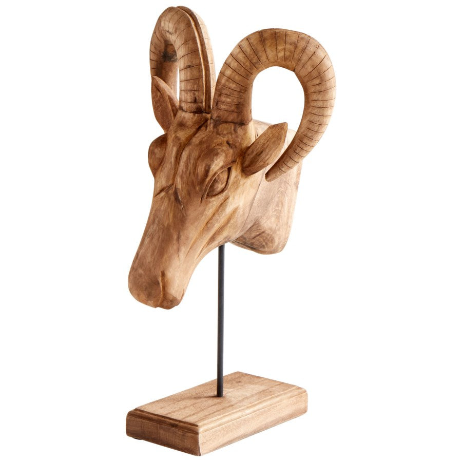 Iron and wood Ibex sculpture - The Nifty Decor