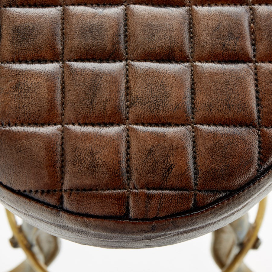 Iron and leather bar stool - The Nifty Decor