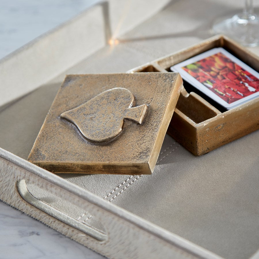 Antique Gold Spades container - The Nifty Decor