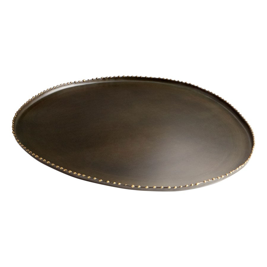 Antique Black round iron tray - The Nifty Decor