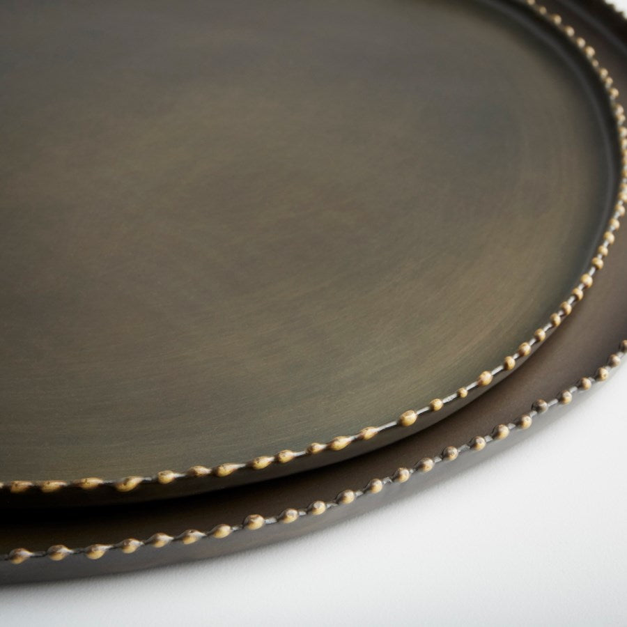 Antique Black round iron tray - The Nifty Decor