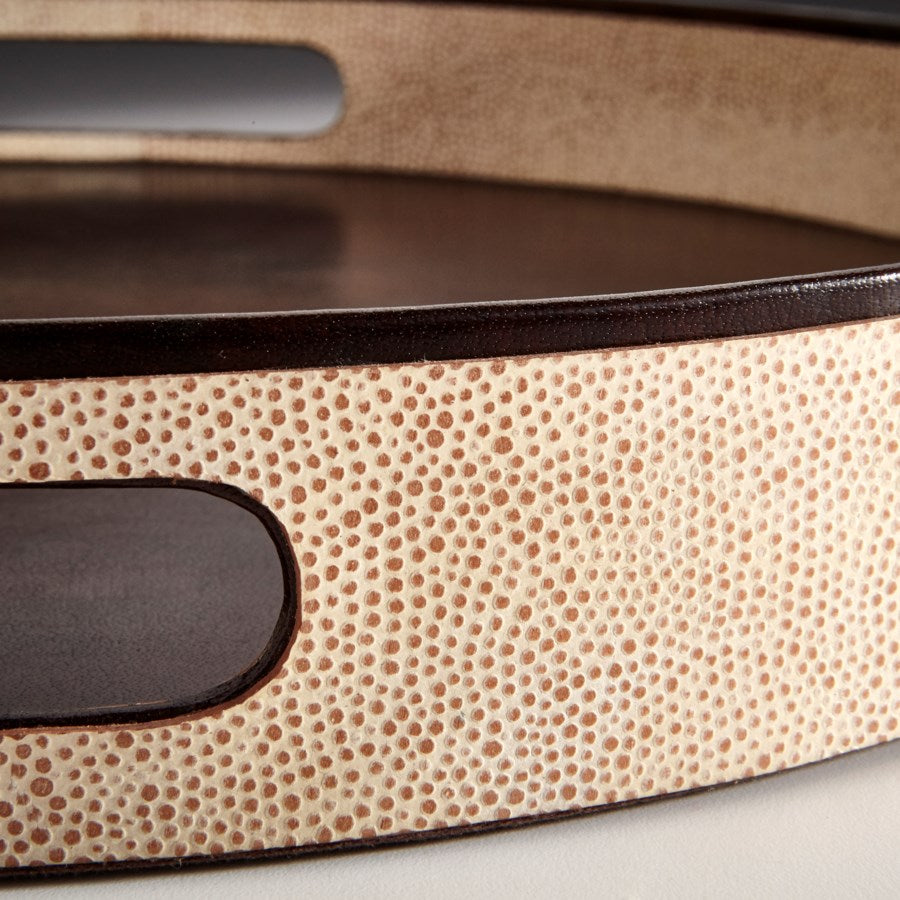 Brown and beige leather tray - The Nifty Decor