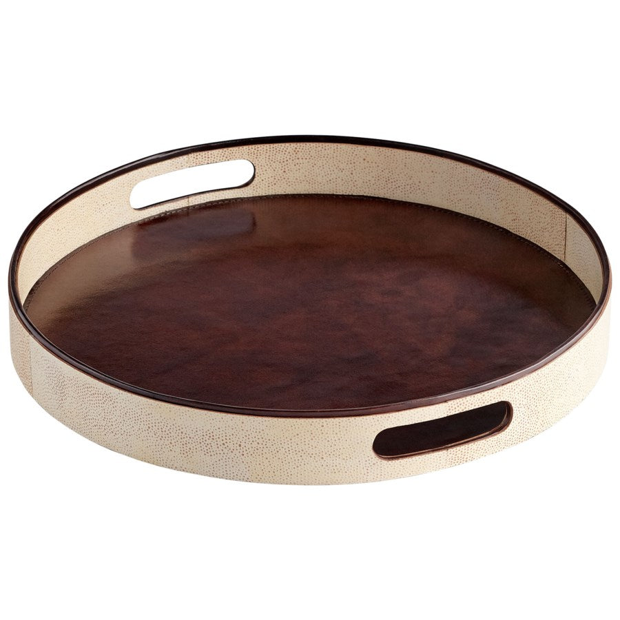 Brown and beige leather tray - The Nifty Decor