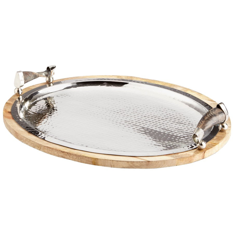 Oval shape tray with Horn handle - The Nifty Decor
