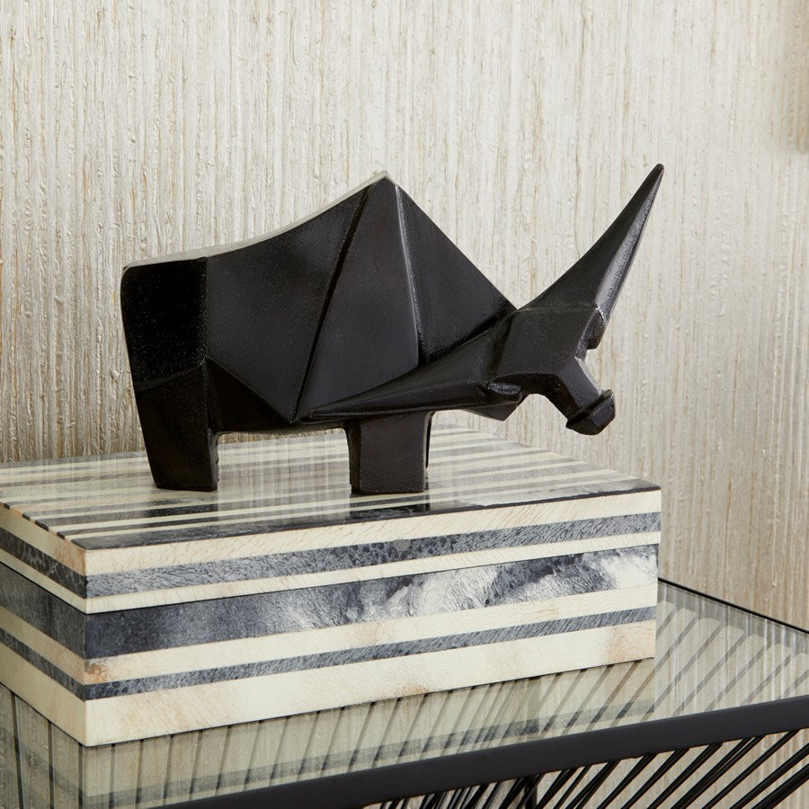 Natural finish Striped container - The Nifty Decor