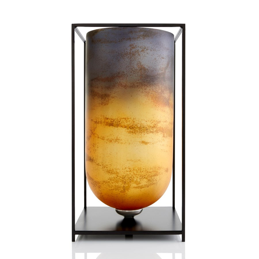 Glass Candleholder with Iron Holder - The Nifty Decor