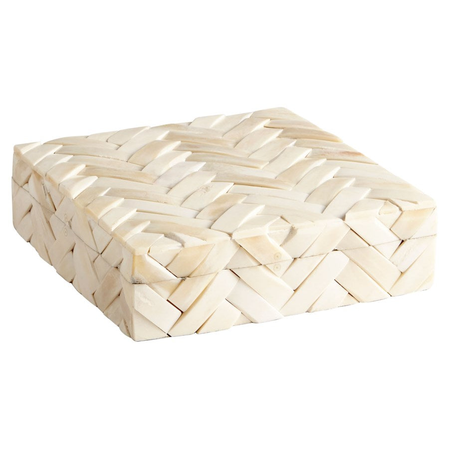 Criss cross Bone and Wood container - The Nifty Decor