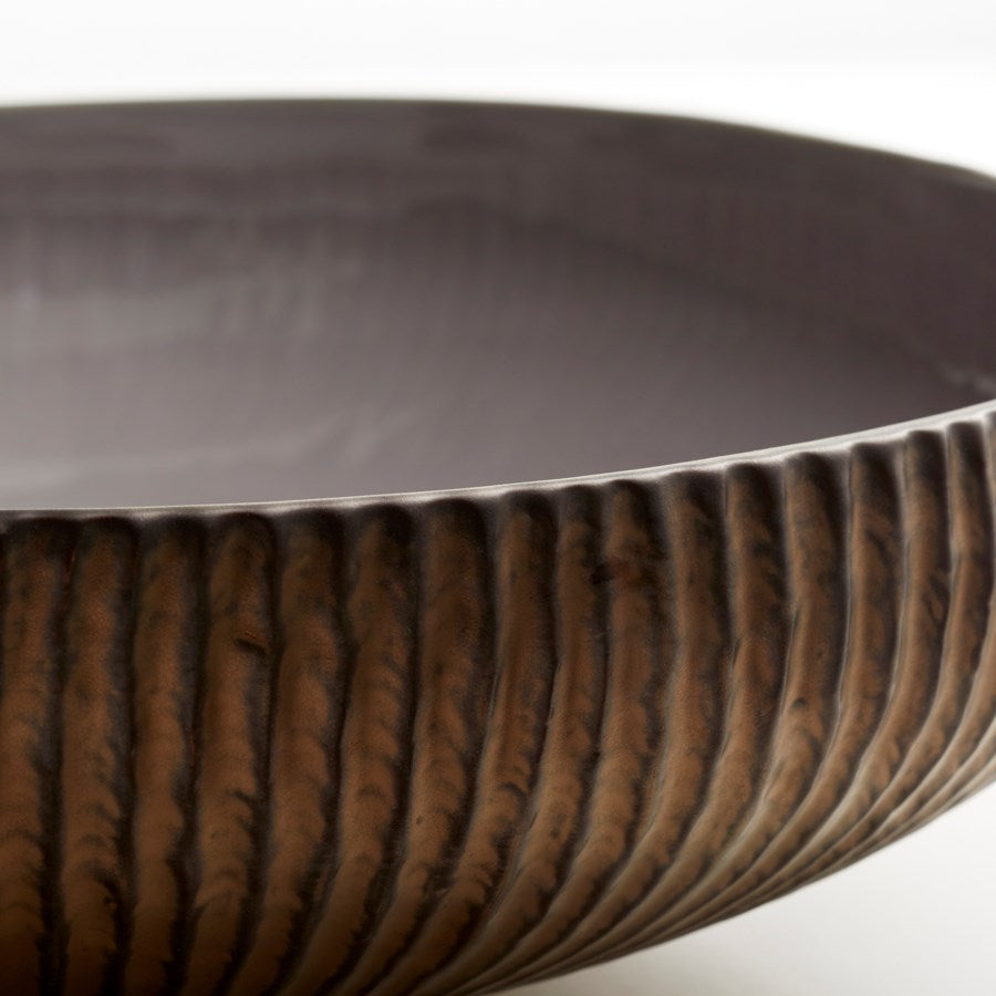 Corrugated exterior ceramic Bowl - The Nifty Decor