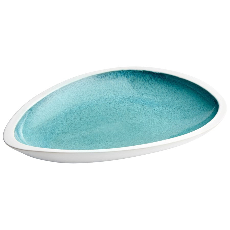 White and Green oval ceramic trays - The Nifty Decor