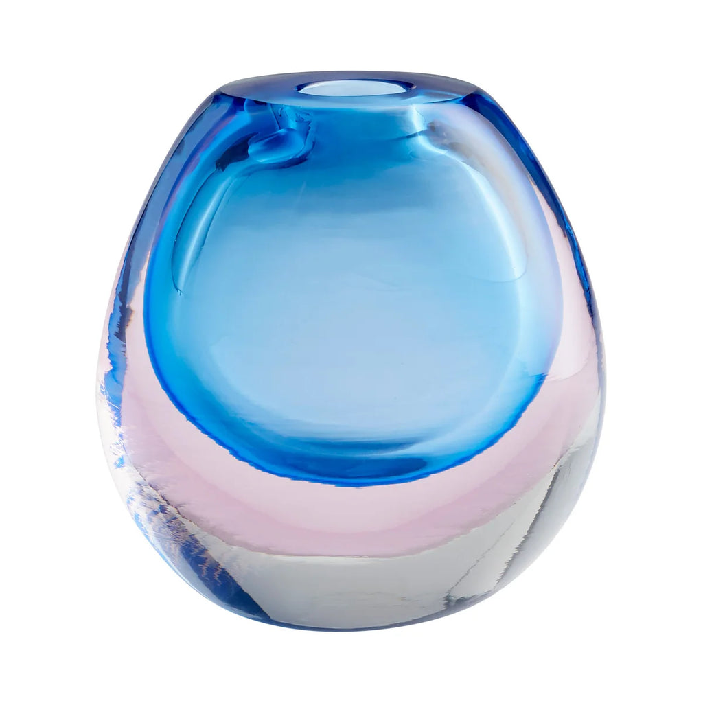 Blue Pink and White Vase - Bombay Mercantile