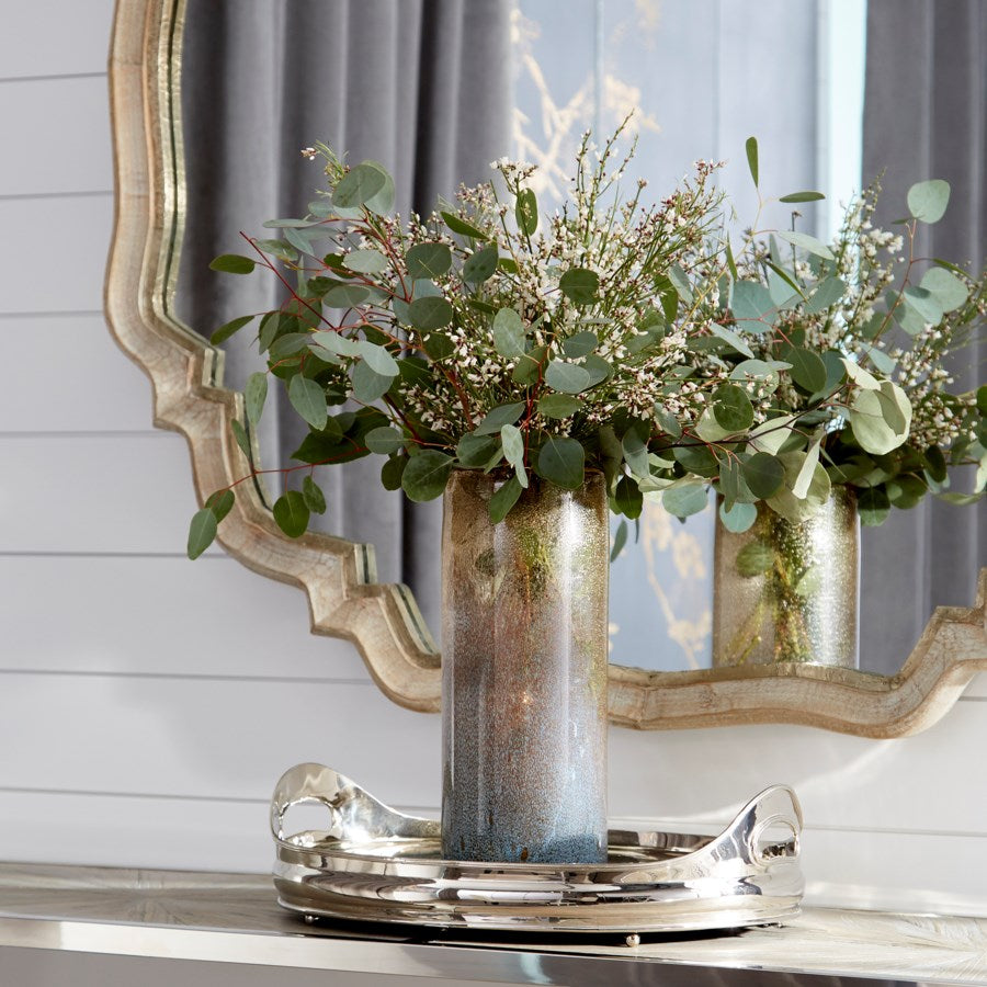 Bluish and Gold Dust Finish Vase - The Nifty Decor