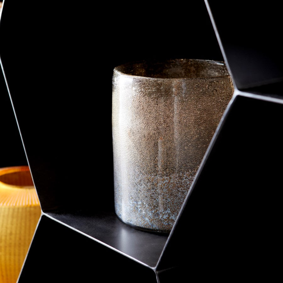 Textured cylindrical Glass Vase - The Nifty Decor