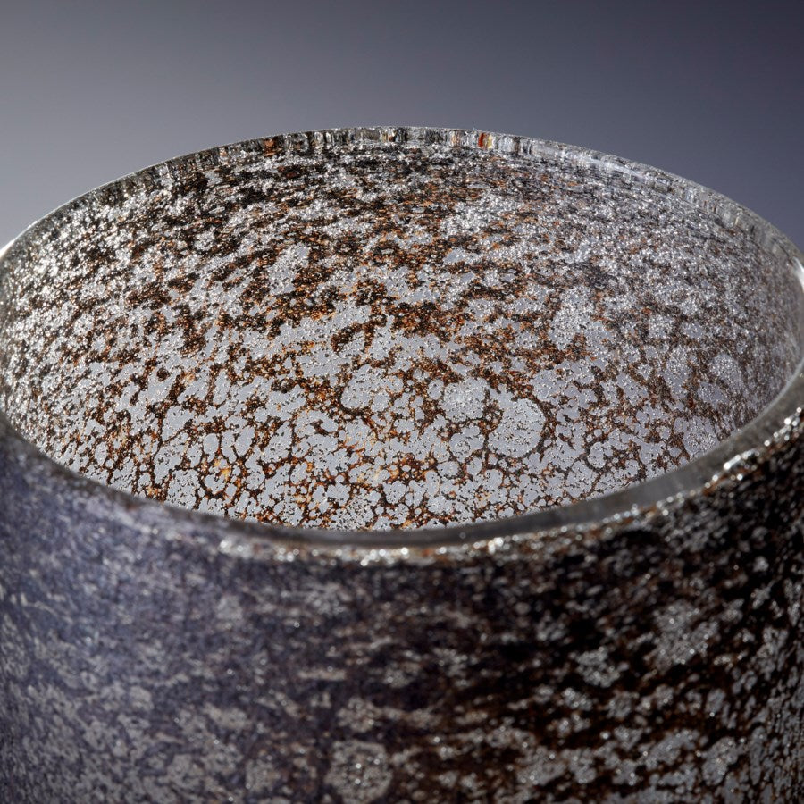 Textured cylindrical Glass Vase - The Nifty Decor