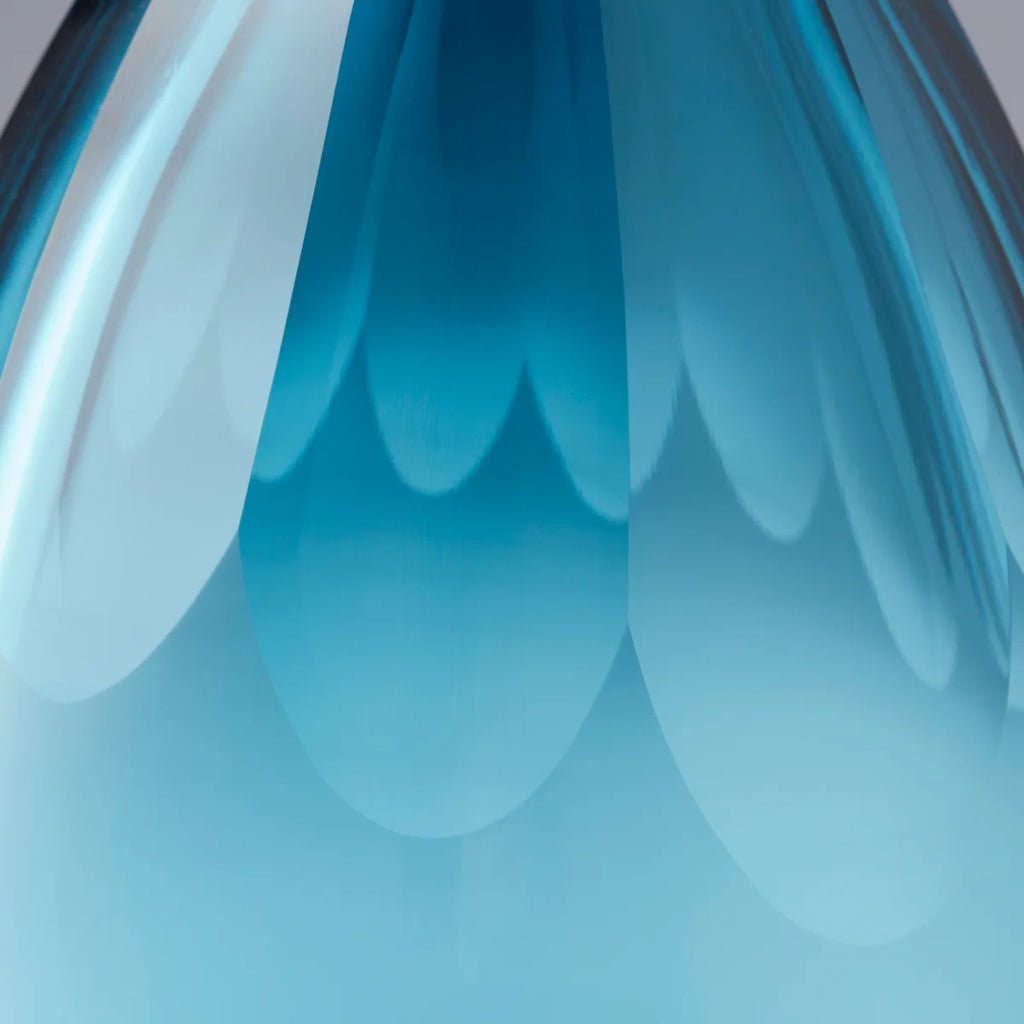 Oval Shape Blue Vase - Bombay Mercantile