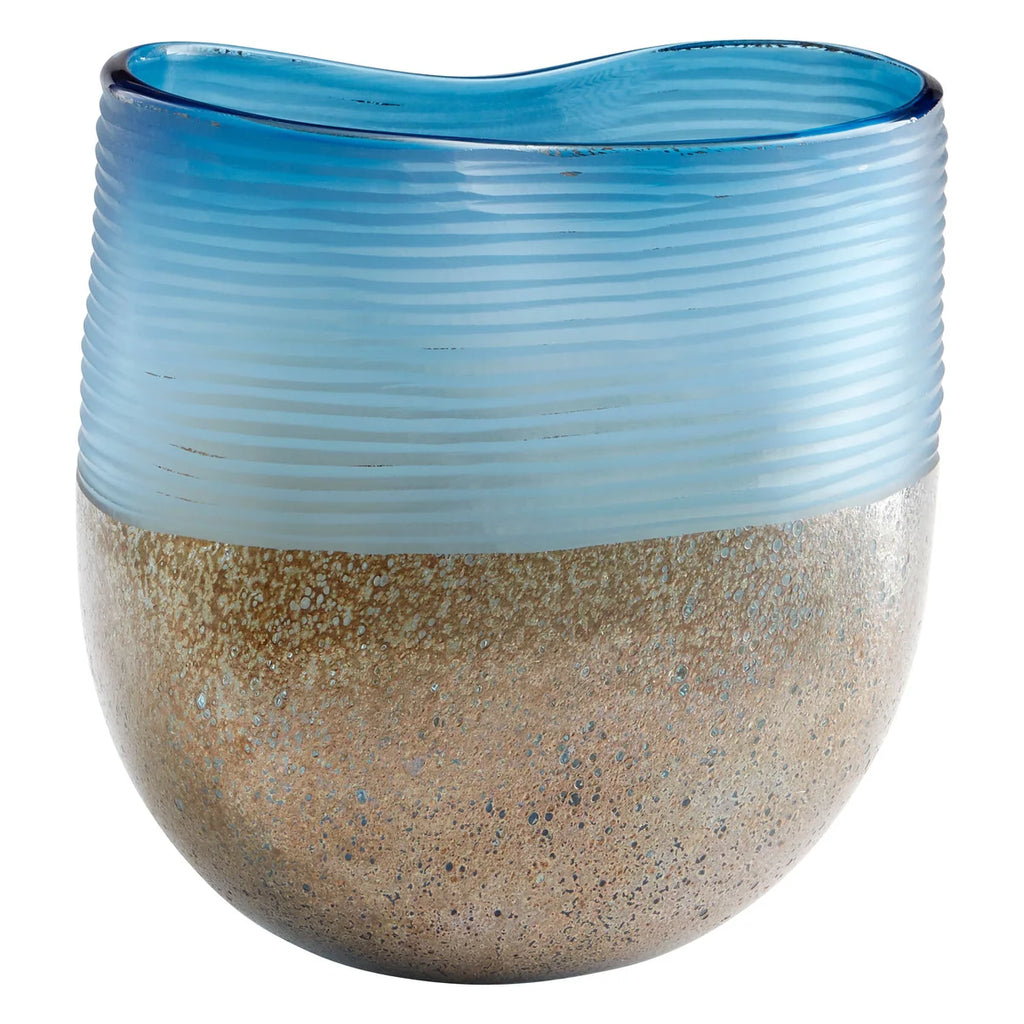 Blue Iron Glaze Glass Vase - Bombay Mercantile