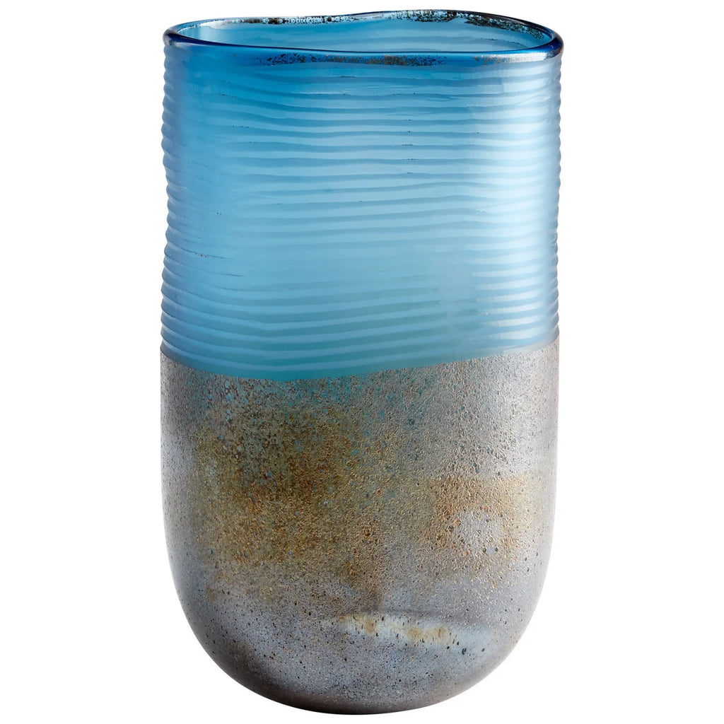 Blue Iron Glaze Glass Vase - Bombay Mercantile