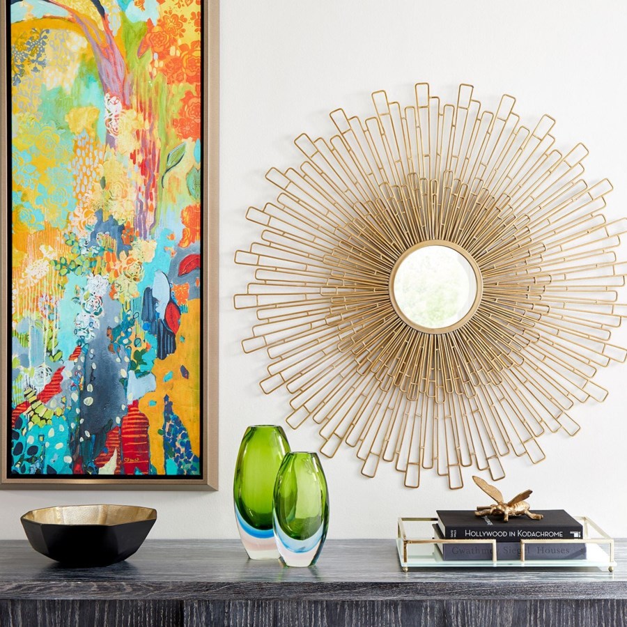 Golden layered tab mirror - The Nifty Decor