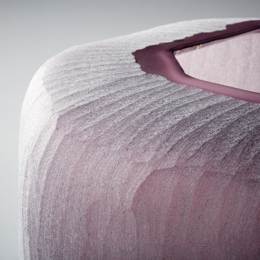 Geometrically textured Plum Vase - The Nifty Decor