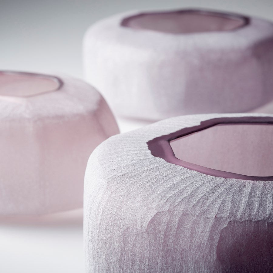 Geometrically textured Plum Vase - The Nifty Decor