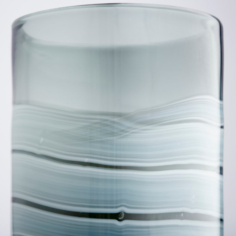 White and Silver swirled Vase - The Nifty Decor