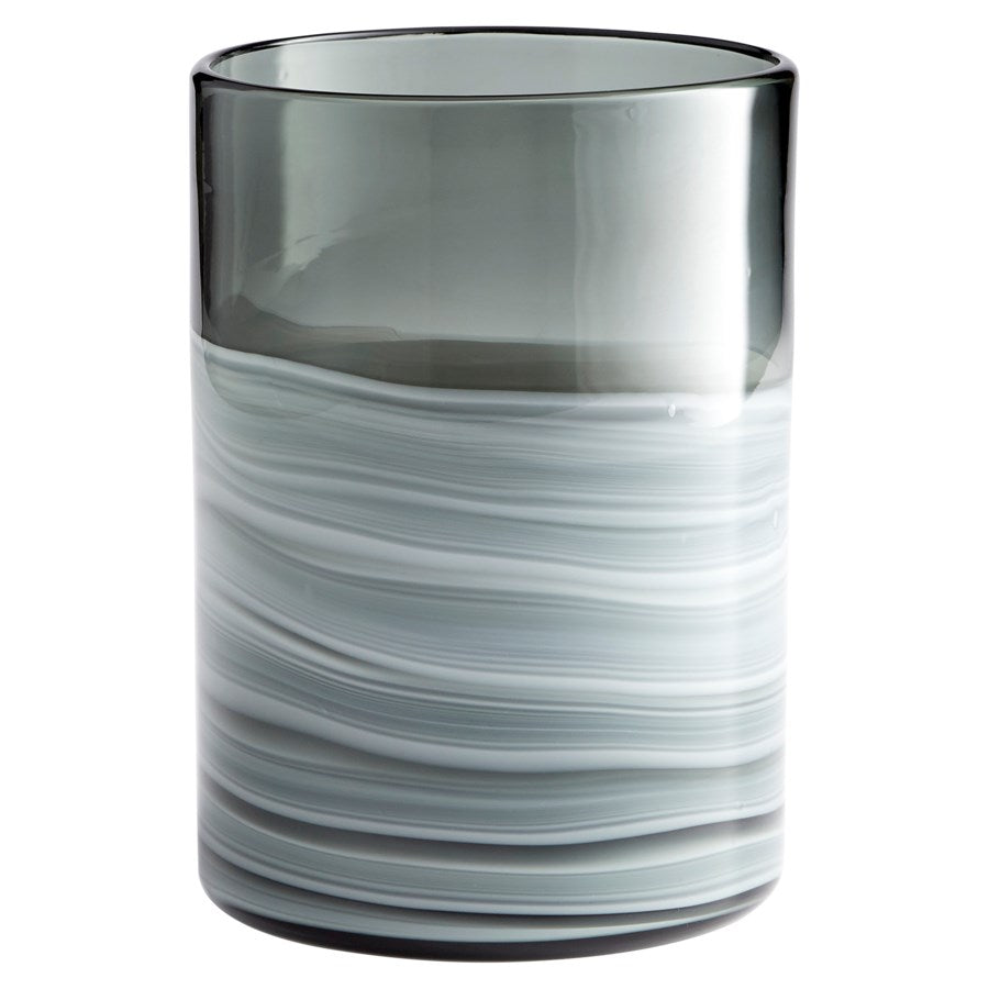 White and Silver swirled Vase - The Nifty Decor