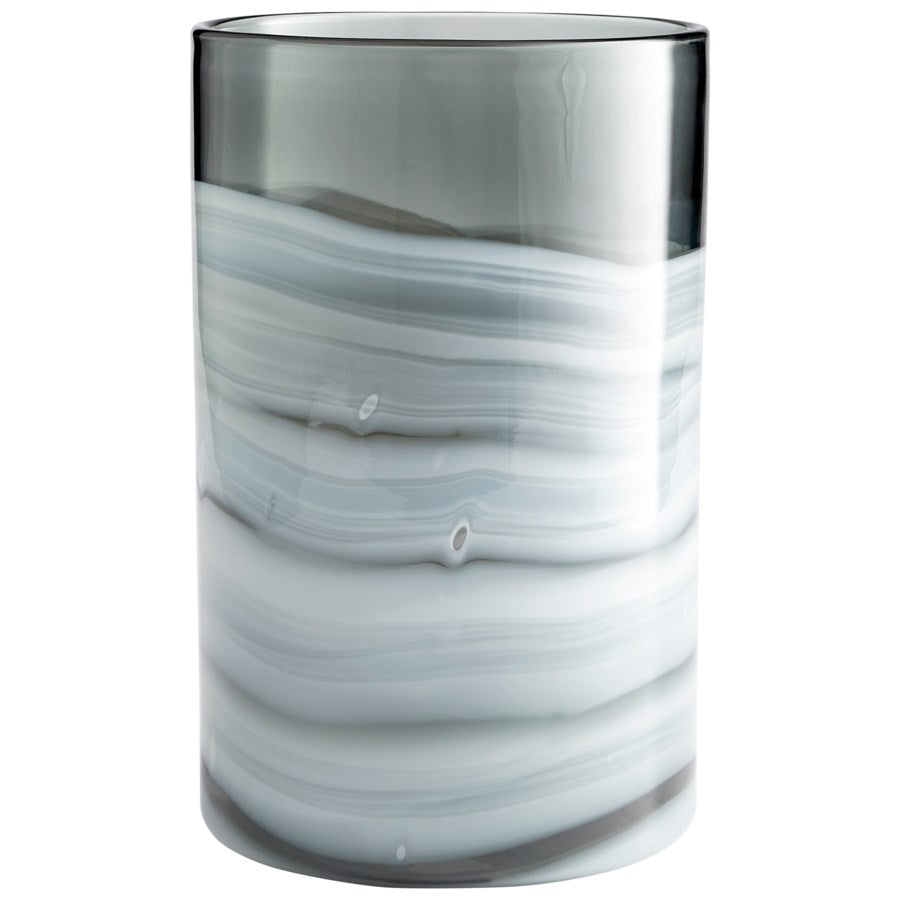White and Silver swirled Vase - The Nifty Decor