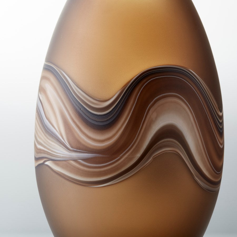 Brown Amber Swirl Glass Vase - The Nifty Decor