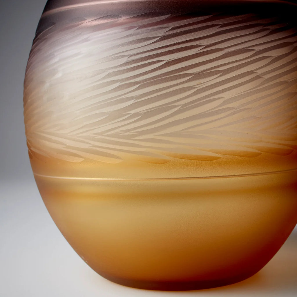 Plum and Amber Glass Vase - Bombay Mercantile