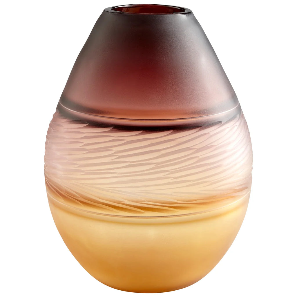 Plum and Amber Glass Vase - Bombay Mercantile