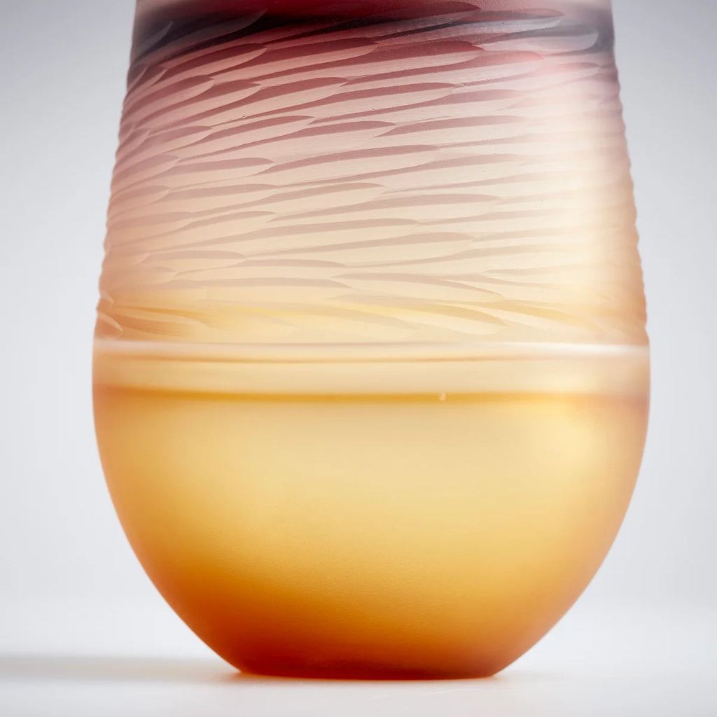 Plum and Amber Glass Vase - Bombay Mercantile