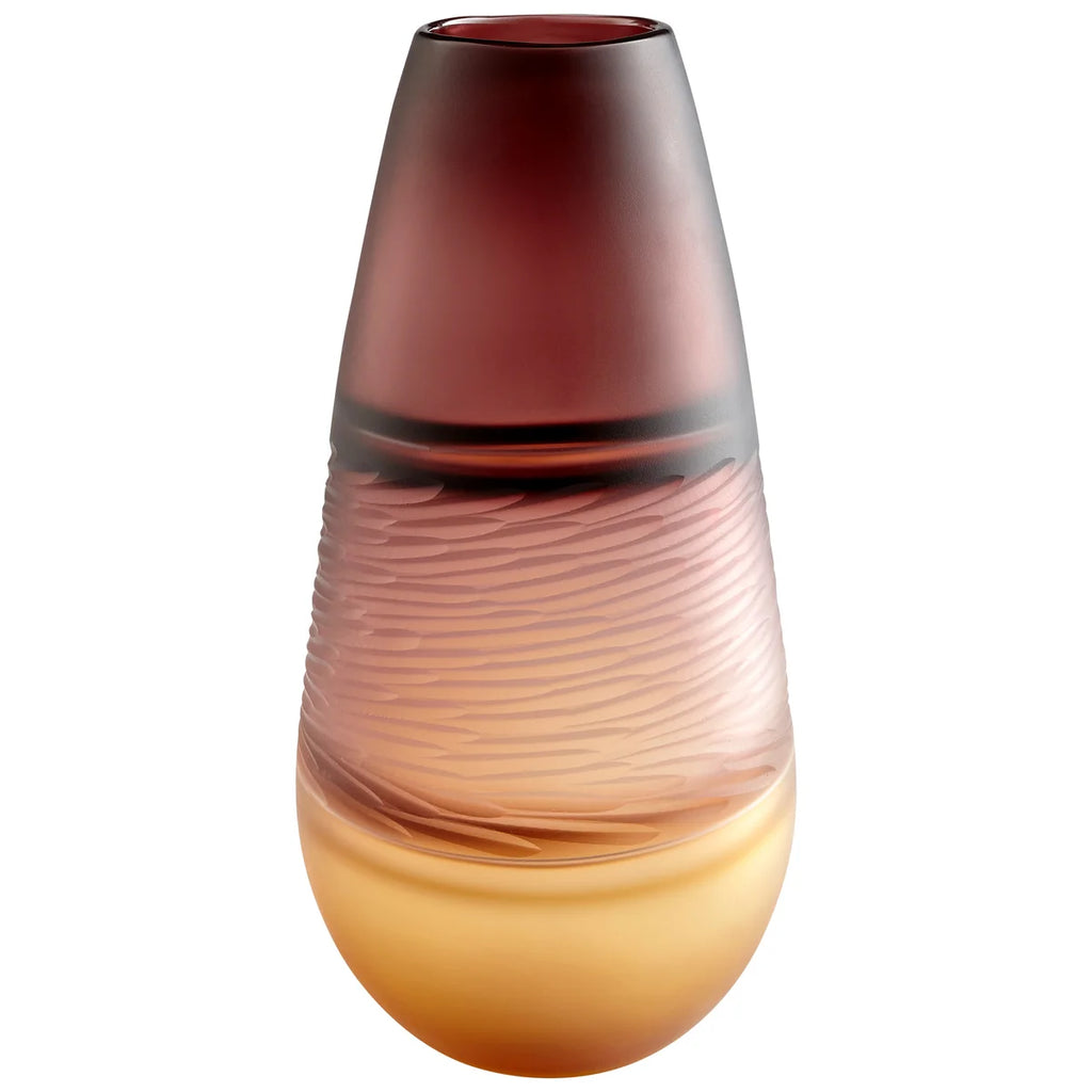Plum and Amber Glass Vase - Bombay Mercantile