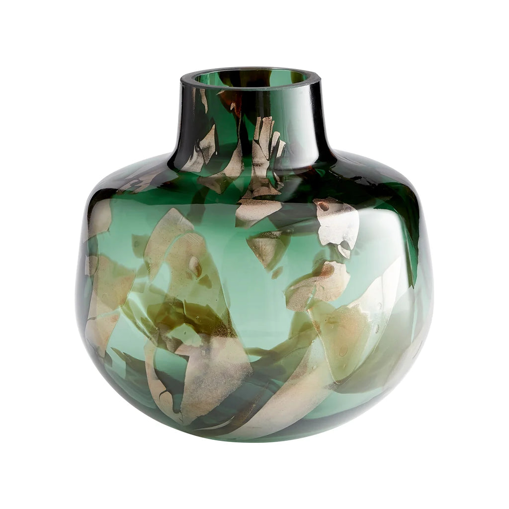 Green and Gold Vase - Bombay Mercantile