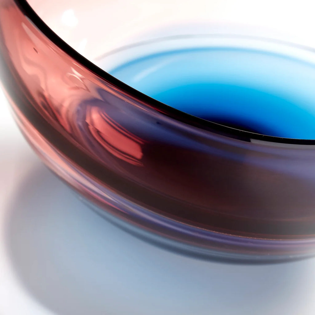 Plum and Blue Glass Bowl - Bombay Mercantile