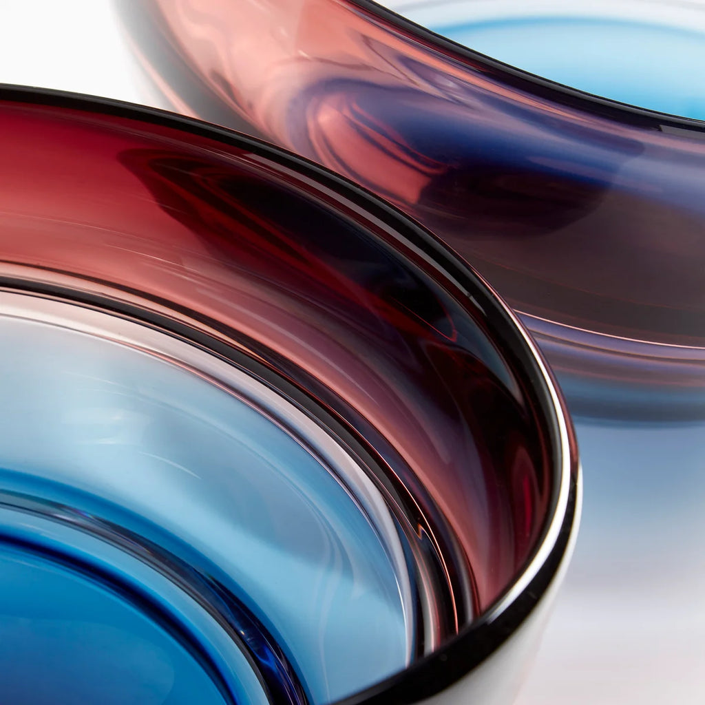 Plum and Blue Glass Bowl - Bombay Mercantile