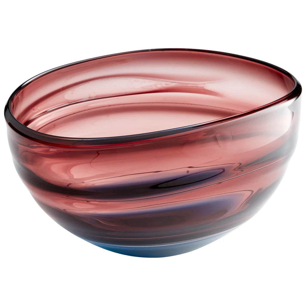 Plum and Blue Glass Bowl - Bombay Mercantile
