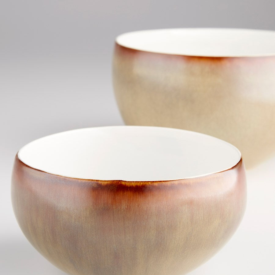 Olive glaze round ceramic bowl - The Nifty Decor