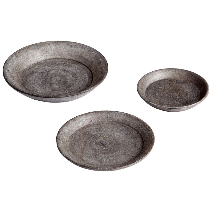 Marble grey finish round tray - The Nifty Decor