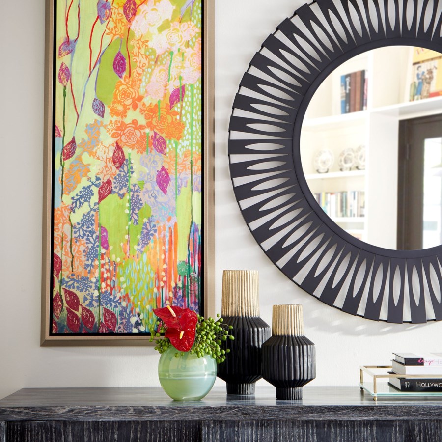Ribbed Black and Gold Vase - The Nifty Decor