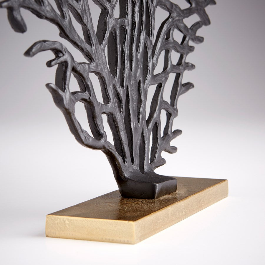 Black finish coral fan sculpture - The Nifty Decor