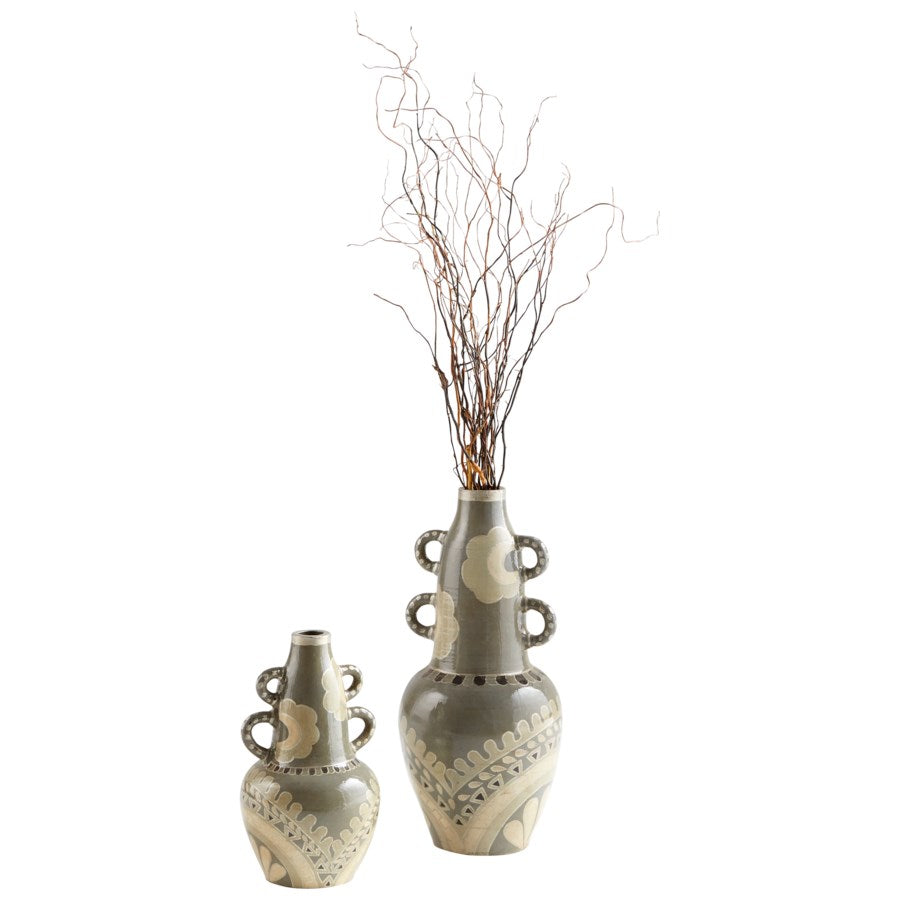 Olive Green looped Vase - The Nifty Decor