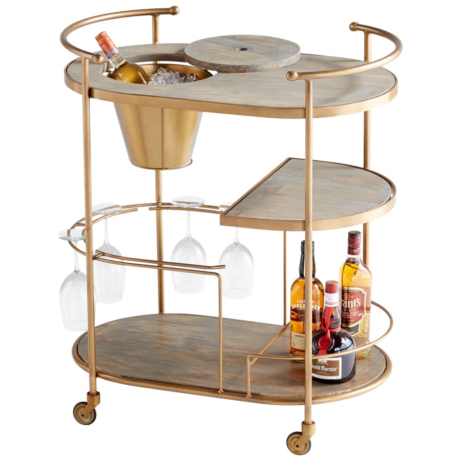 Stainless steel and wooden cart - The Nifty Decor