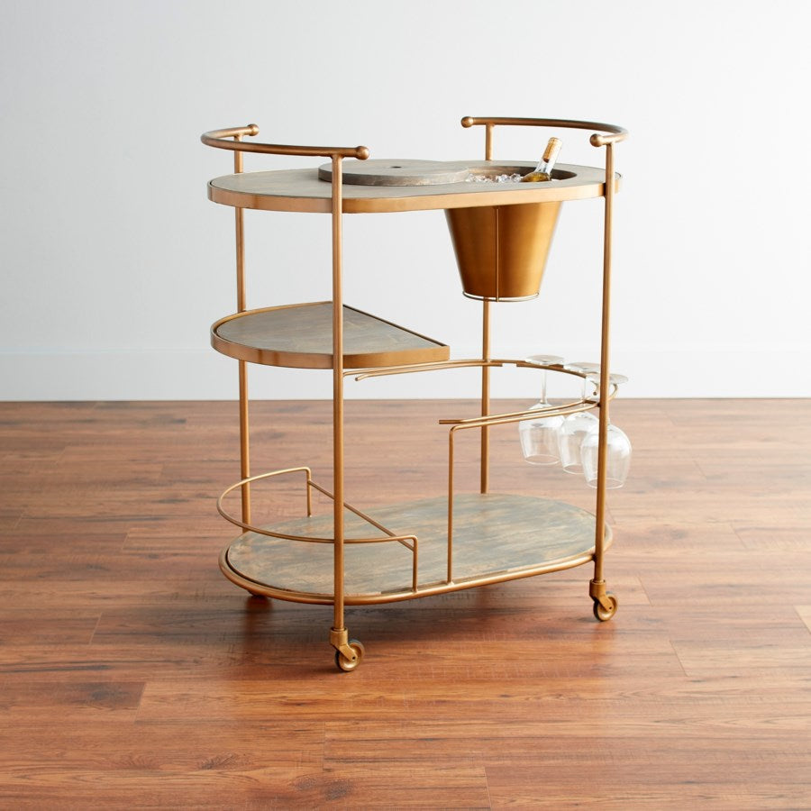 Stainless steel and wooden cart - The Nifty Decor