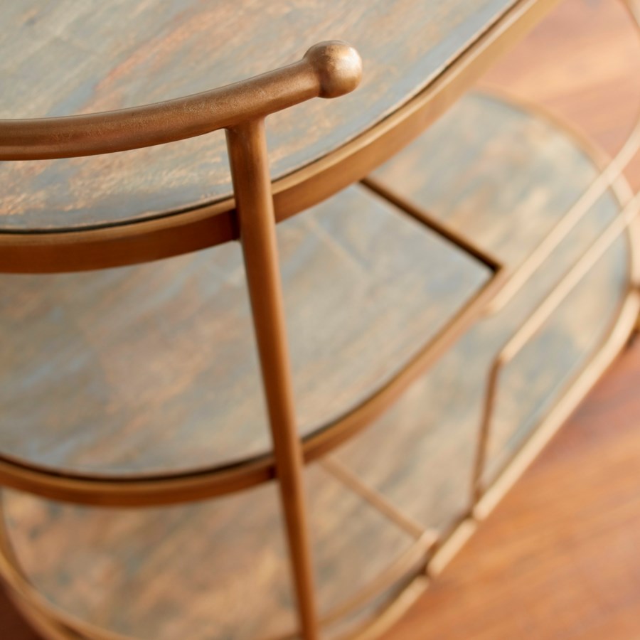 Stainless steel and wooden cart - The Nifty Decor