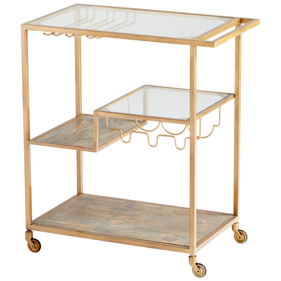 Antique Brass finish bar cart - The Nifty Decor