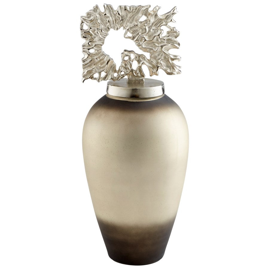 Urn with aquatic plant like lid - The Nifty Decor