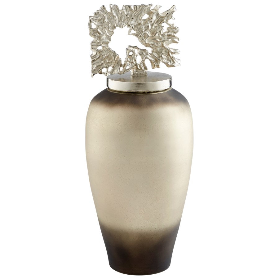 Urn with aquatic plant like lid - The Nifty Decor